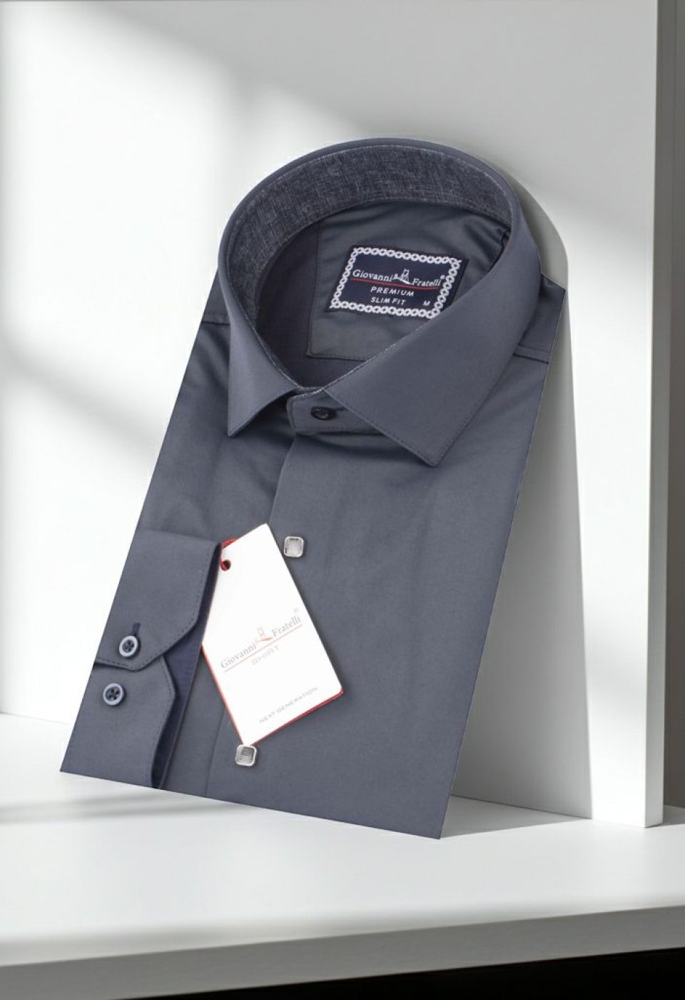 Slim Fit Uzun Kol Düz Renk Saten Erkek Gömlek 3GMK317037A06