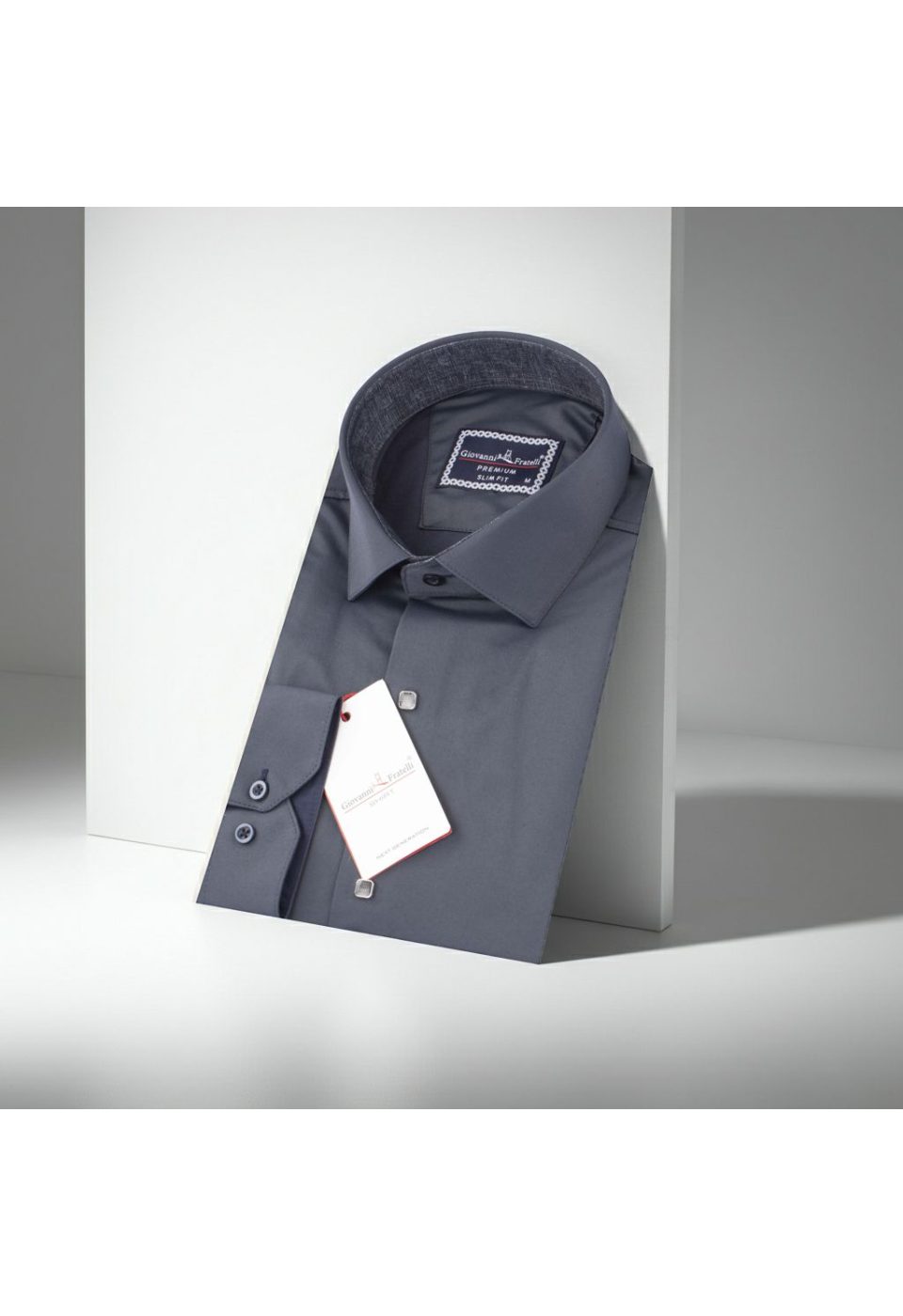 Slim Fit Uzun Kol Düz Renk Saten Erkek Gömlek 3GMK317037A06 - Giovanni Fratelli
