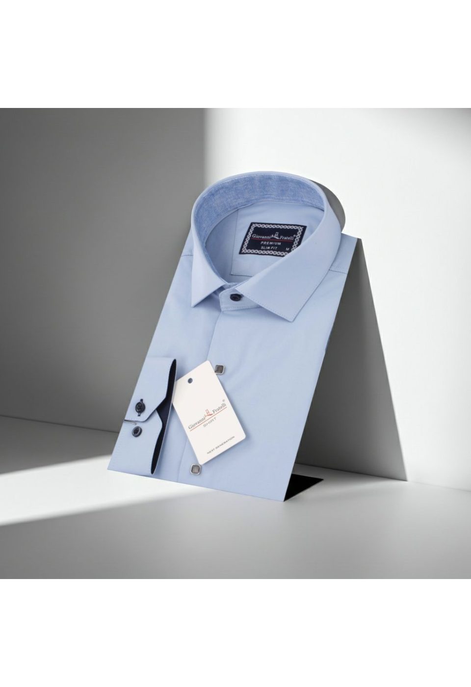 Slim Fit Uzun Kol Düz Renk Saten Erkek Gömlek 3GMK317037A08 - Giovanni Fratelli