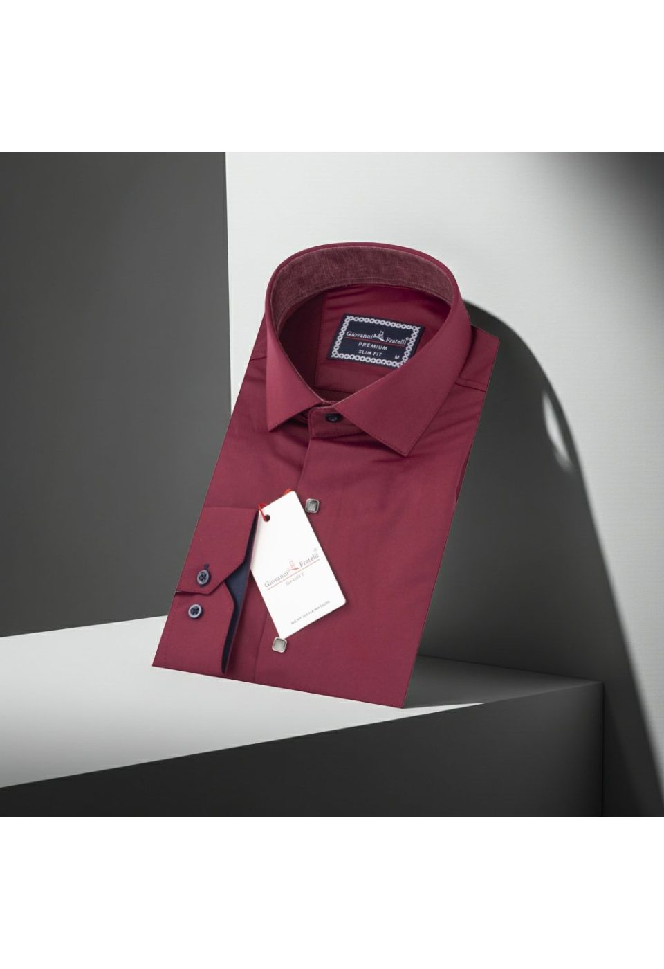 Slim Fit Uzun Kol Düz Renk Saten Erkek Gömlek 3GMK317037A09 - Giovanni Fratelli
