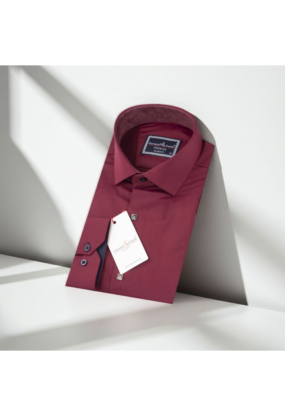 Slim Fit Uzun Kol Düz Renk Saten Erkek Gömlek 3GMK317037A09 - Giovanni Fratelli