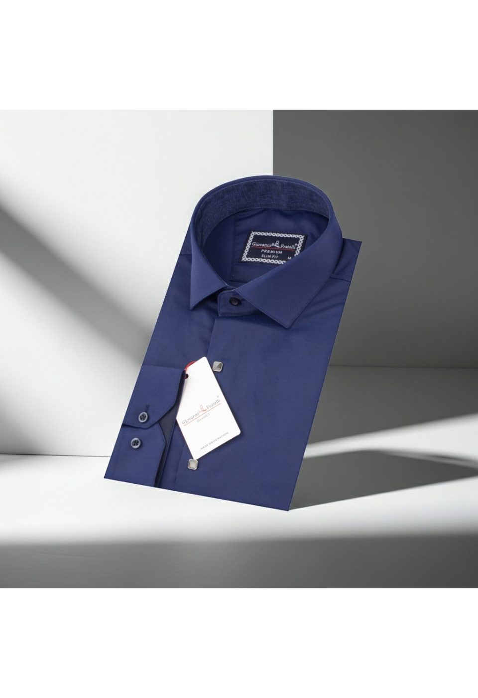 Slim Fit Uzun Kol Düz Renk Saten Erkek Gömlek 3GMK317037A12 - Giovanni Fratelli