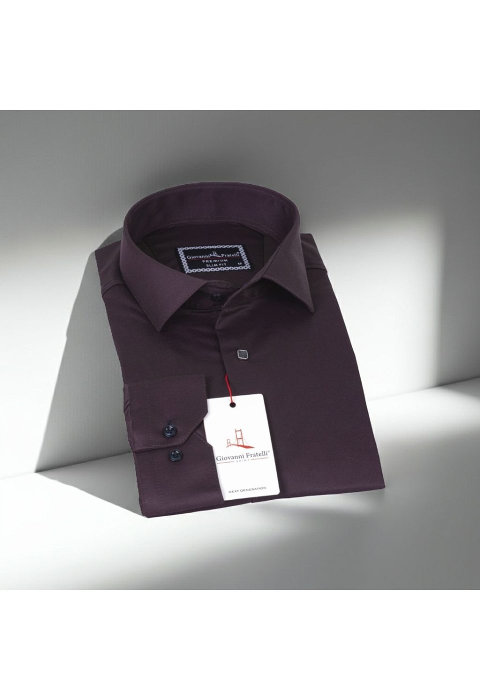 Slim Fit Uzun Kol Düz Renk Saten Erkek Gömlek 3GMK317037A16 - Giovanni Fratelli