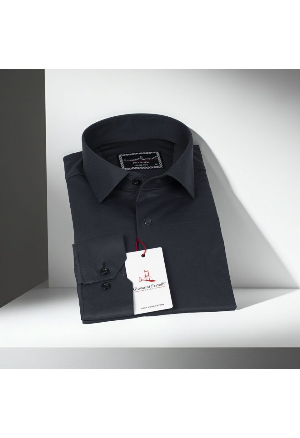 Slim Fit Uzun Kol Düz Renk Saten Erkek Gömlek 3GMK317037A19 - Giovanni Fratelli