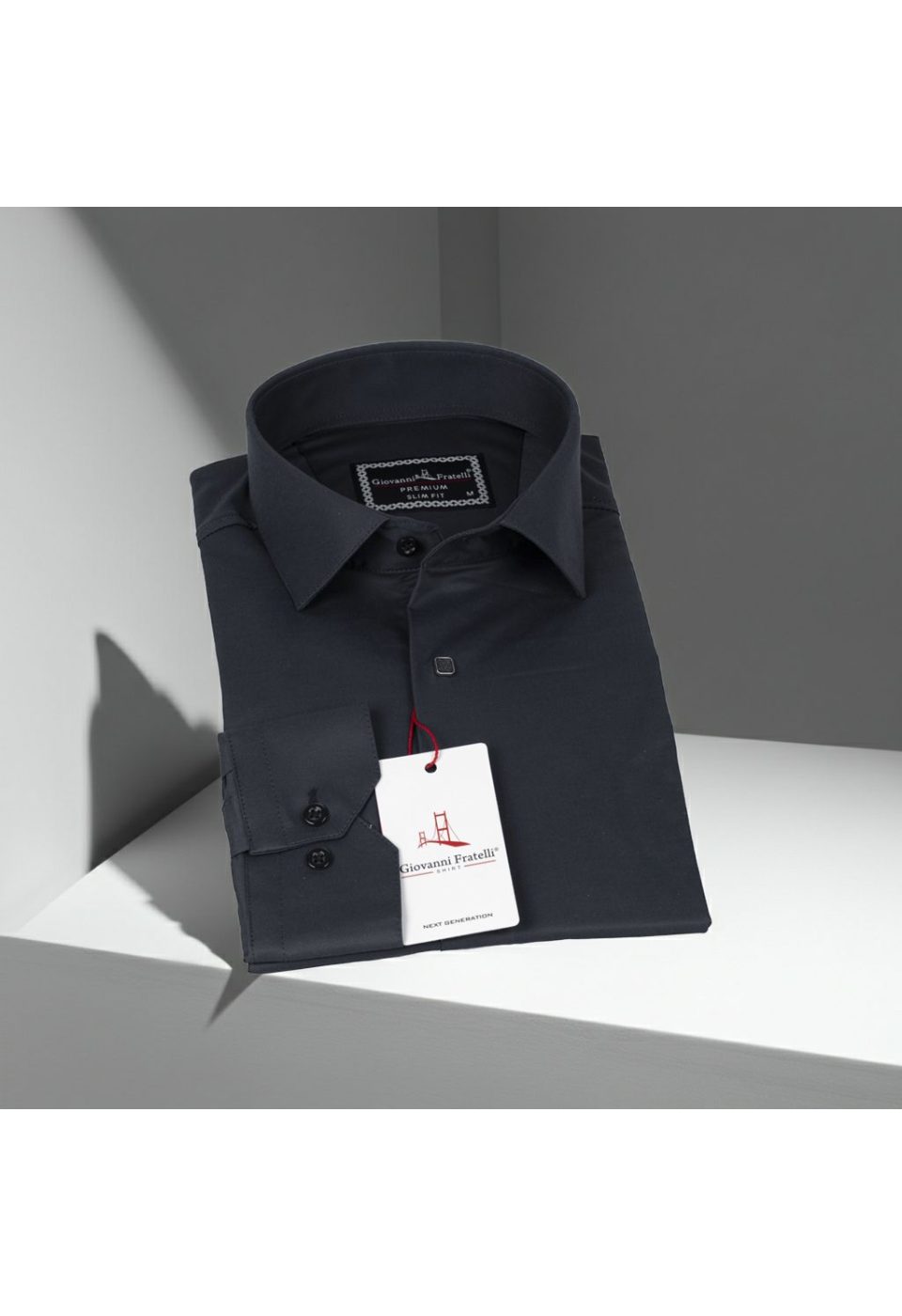 Slim Fit Uzun Kol Düz Renk Saten Erkek Gömlek 3GMK317037A19 - Giovanni Fratelli