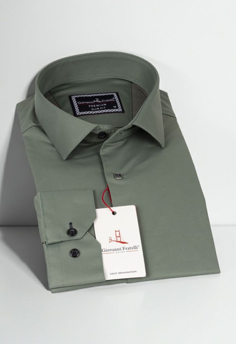 Slim Fit Uzun Kol Düz Renk Saten Erkek Gömlek 3GMK317037A20