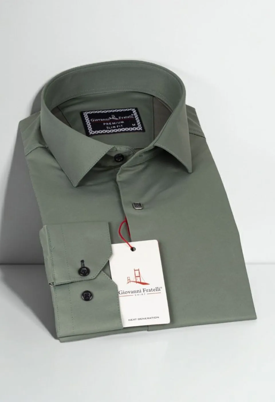 Slim Fit Uzun Kol Düz Renk Saten Erkek Gömlek 3GMK317037A20