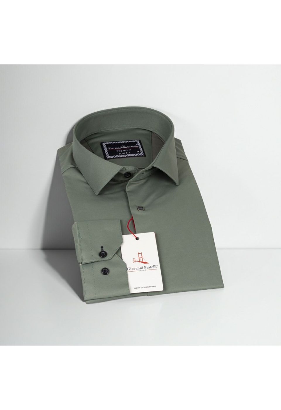 7037 CR SATIN A20 Slim Fit Uzun Kol Düz Renk Saten Erkek Gömlek 3GMK317037A20 - Giovanni Fratelli