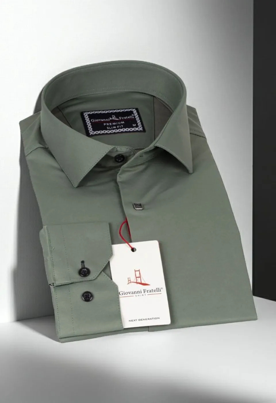 Slim Fit Uzun Kol Düz Renk Saten Erkek Gömlek 3GMK317037A20