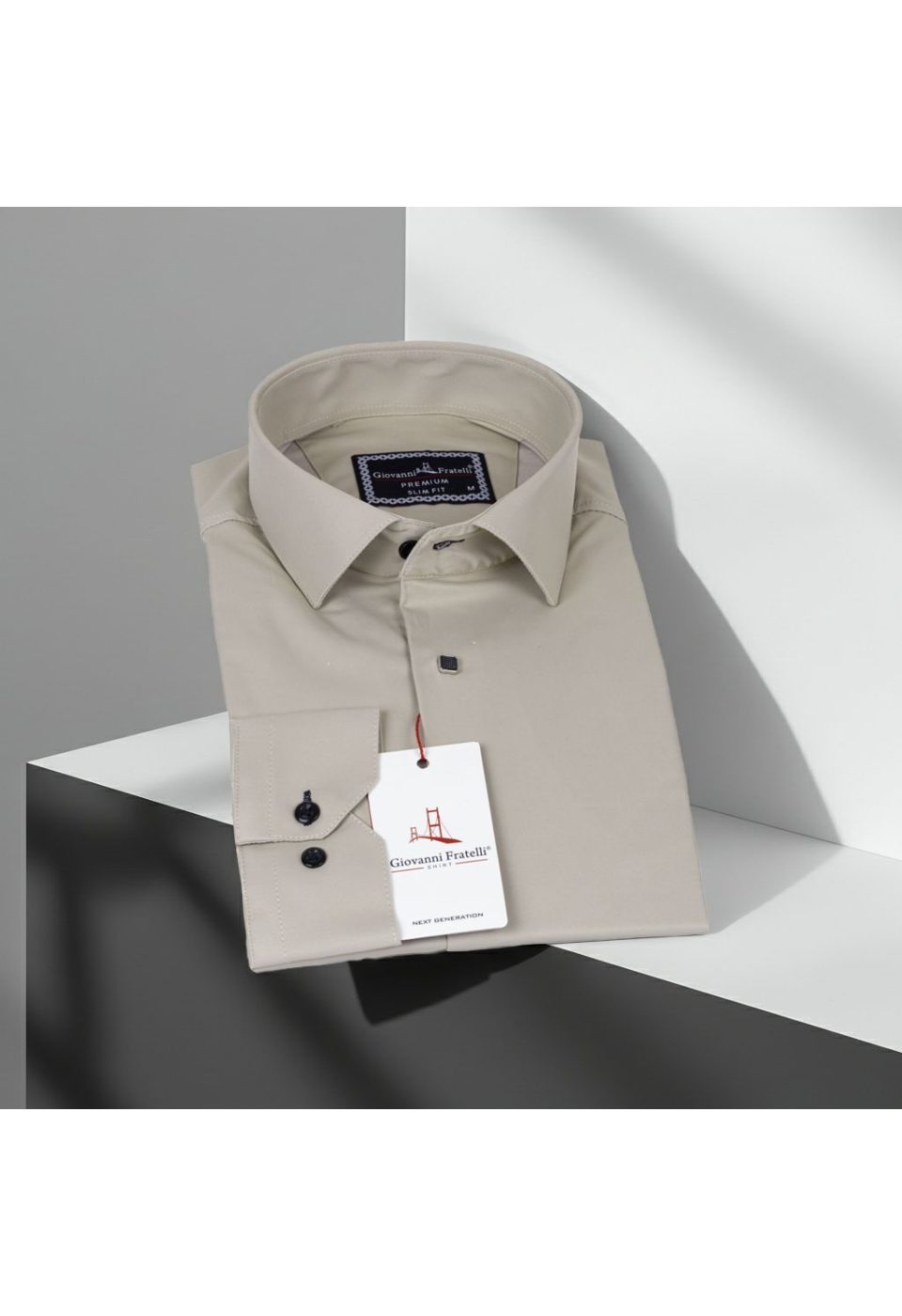 Slim Fit Uzun Kol Düz Renk Saten Erkek Gömlek 3GMK317037A24 - Giovanni Fratelli