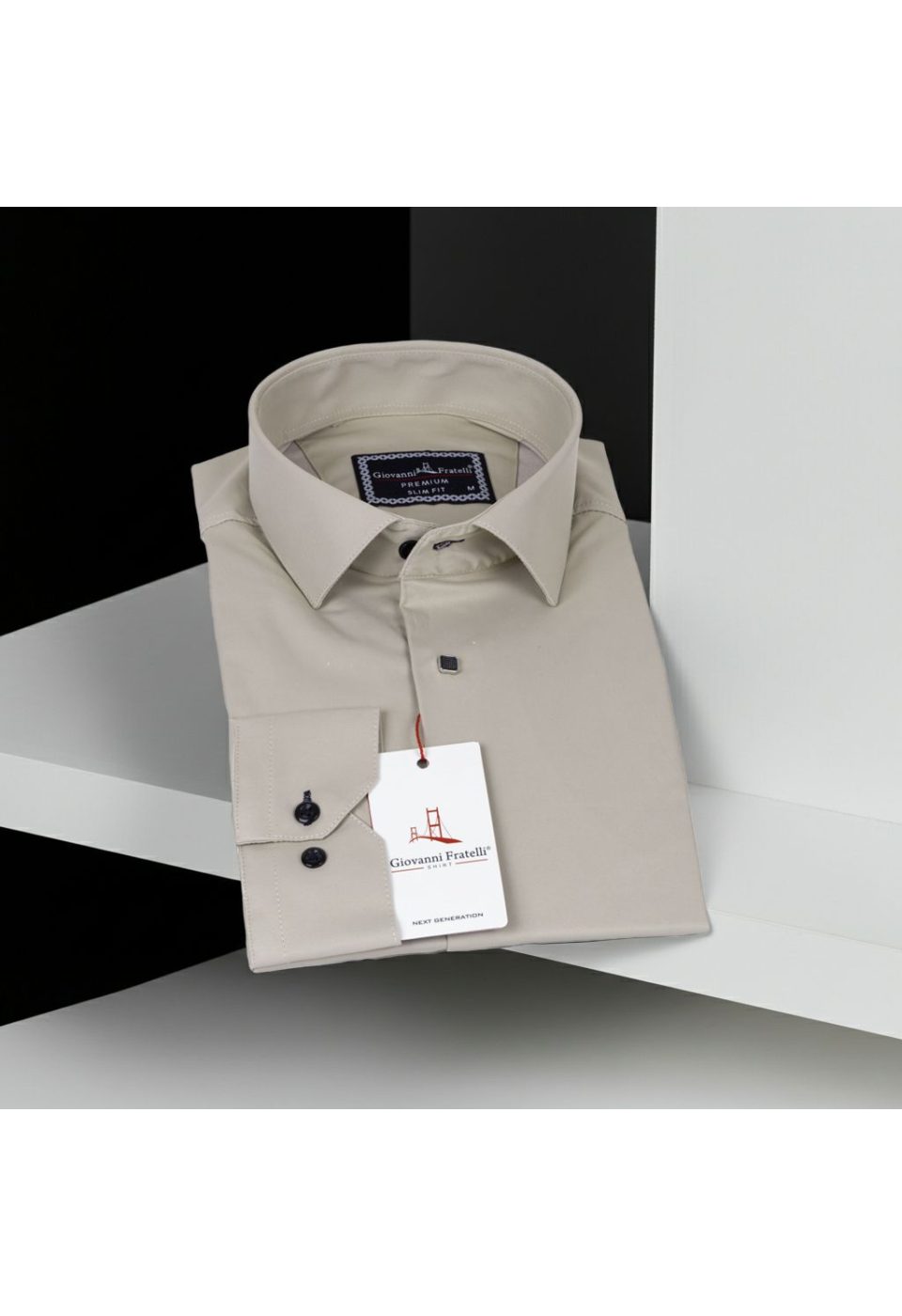 Slim Fit Uzun Kol Düz Renk Saten Erkek Gömlek 3GMK317037A24 - Giovanni Fratelli