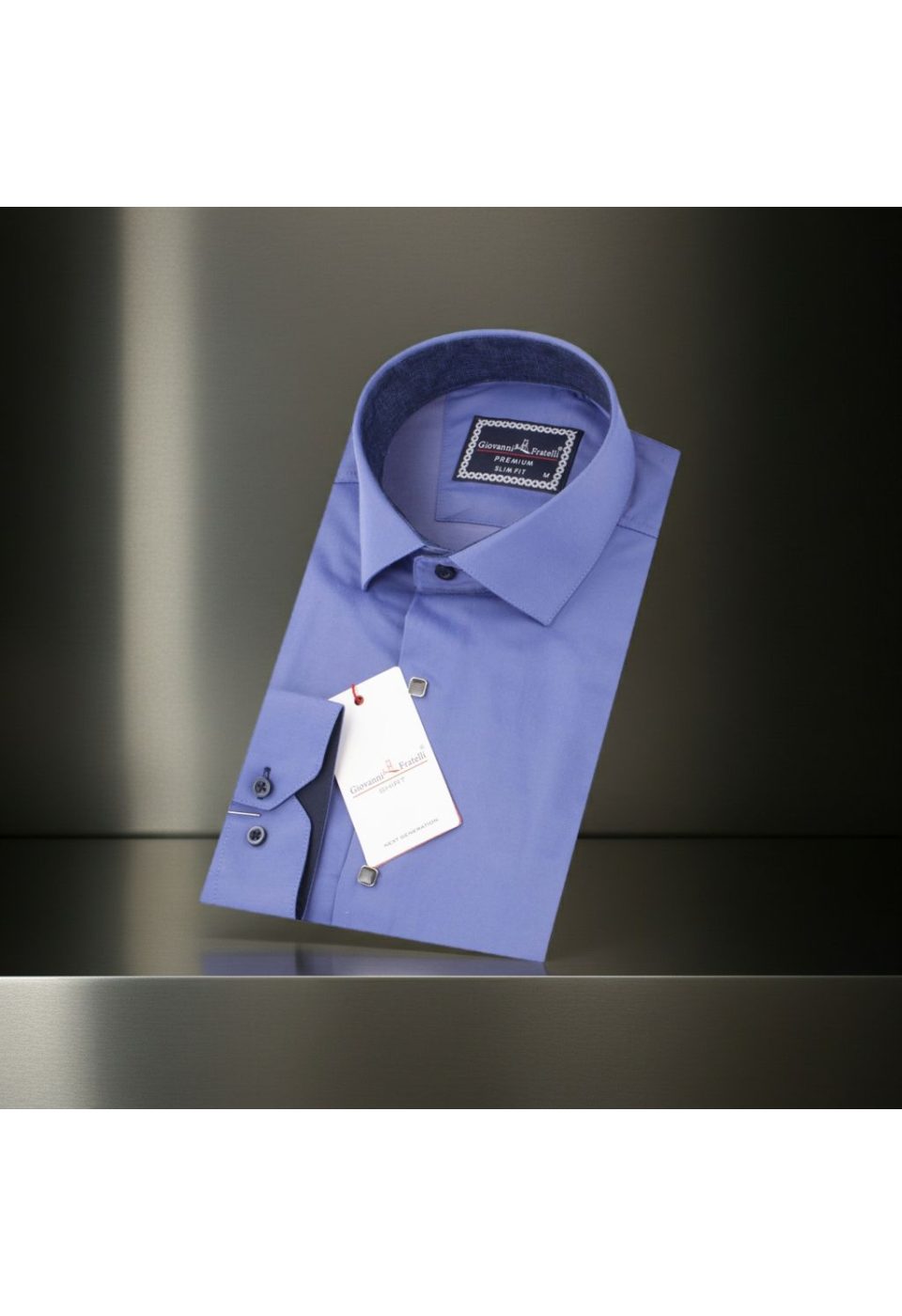 Slim Fit Uzun Kol Düz Renk Saten Erkek Gömlek 3GMK317037A33 - Giovanni Fratelli