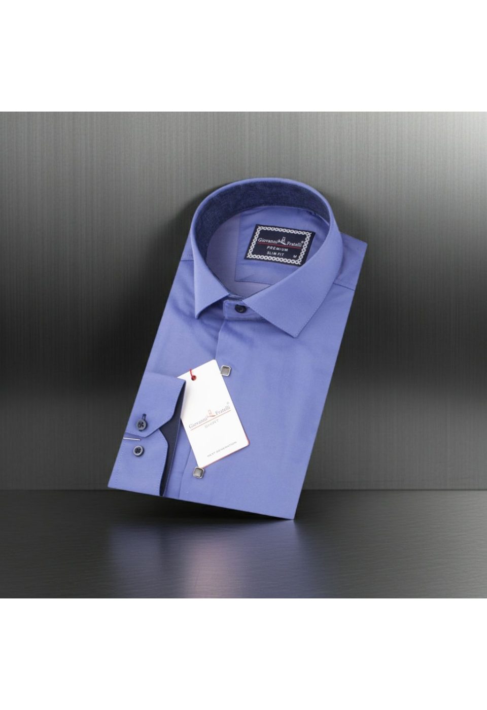 Slim Fit Uzun Kol Düz Renk Saten Erkek Gömlek 3GMK317037A33 - Giovanni Fratelli