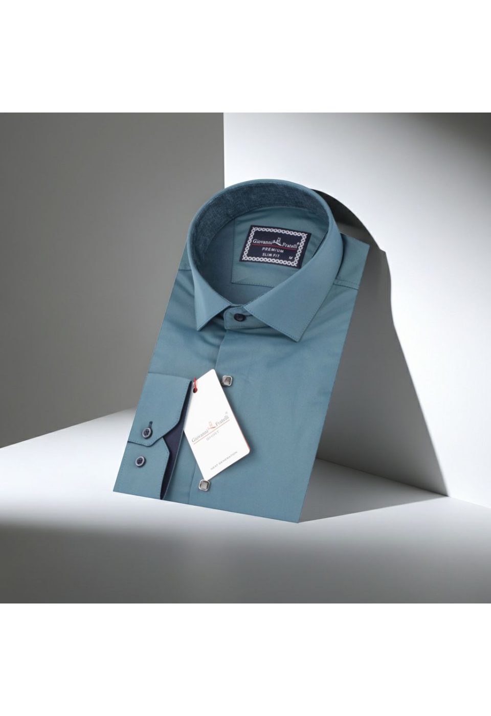 Slim Fit Uzun Kol Düz Renk Saten Erkek Gömlek 3GMK317037A35 - Giovanni Fratelli