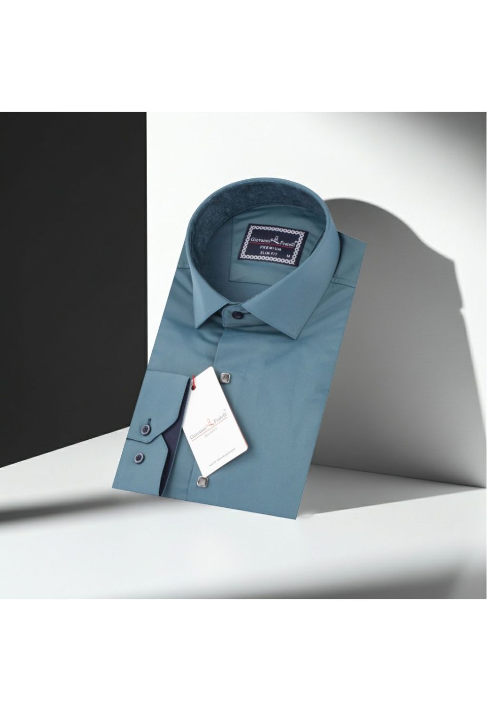 Slim Fit Uzun Kol Düz Renk Saten Erkek Gömlek 3GMK317037A35 - Giovanni Fratelli