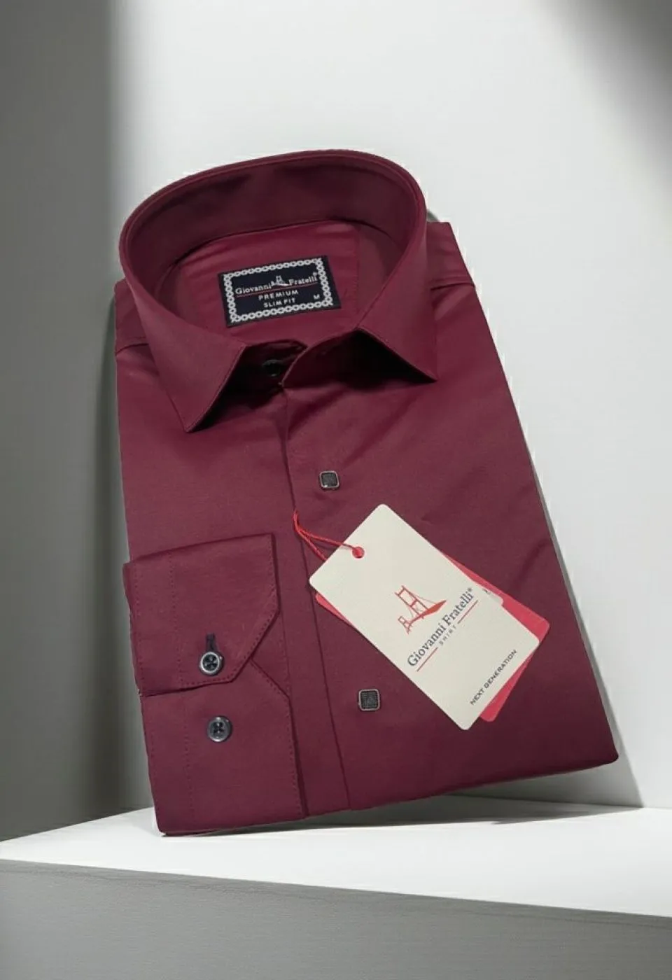 Slim Fit Uzun Kol Düz Renk Saten Erkek Gömlek 3GMK317037A37