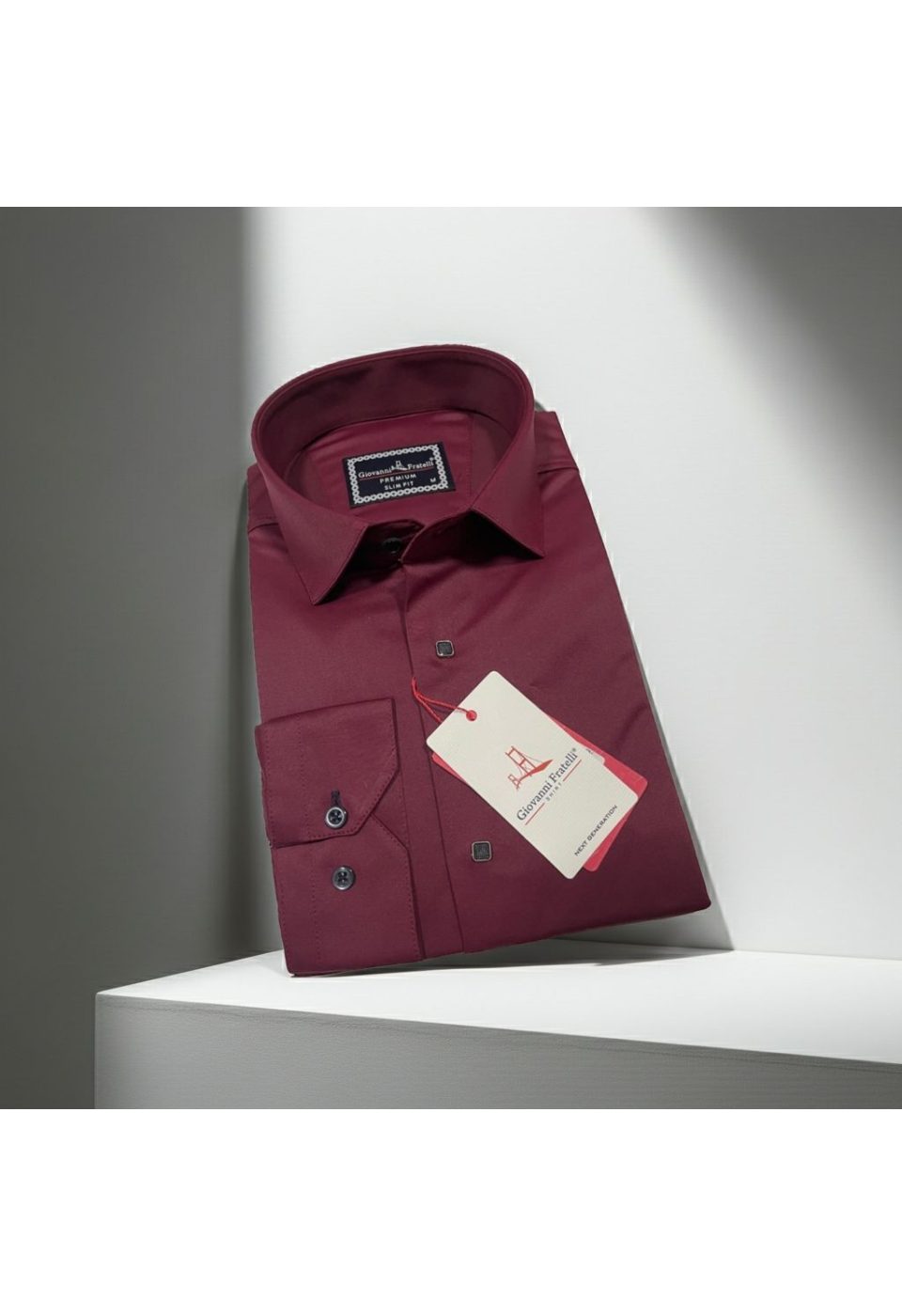 Slim Fit Uzun Kol Düz Renk Saten Erkek Gömlek 3GMK317037A37 - Giovanni Fratelli