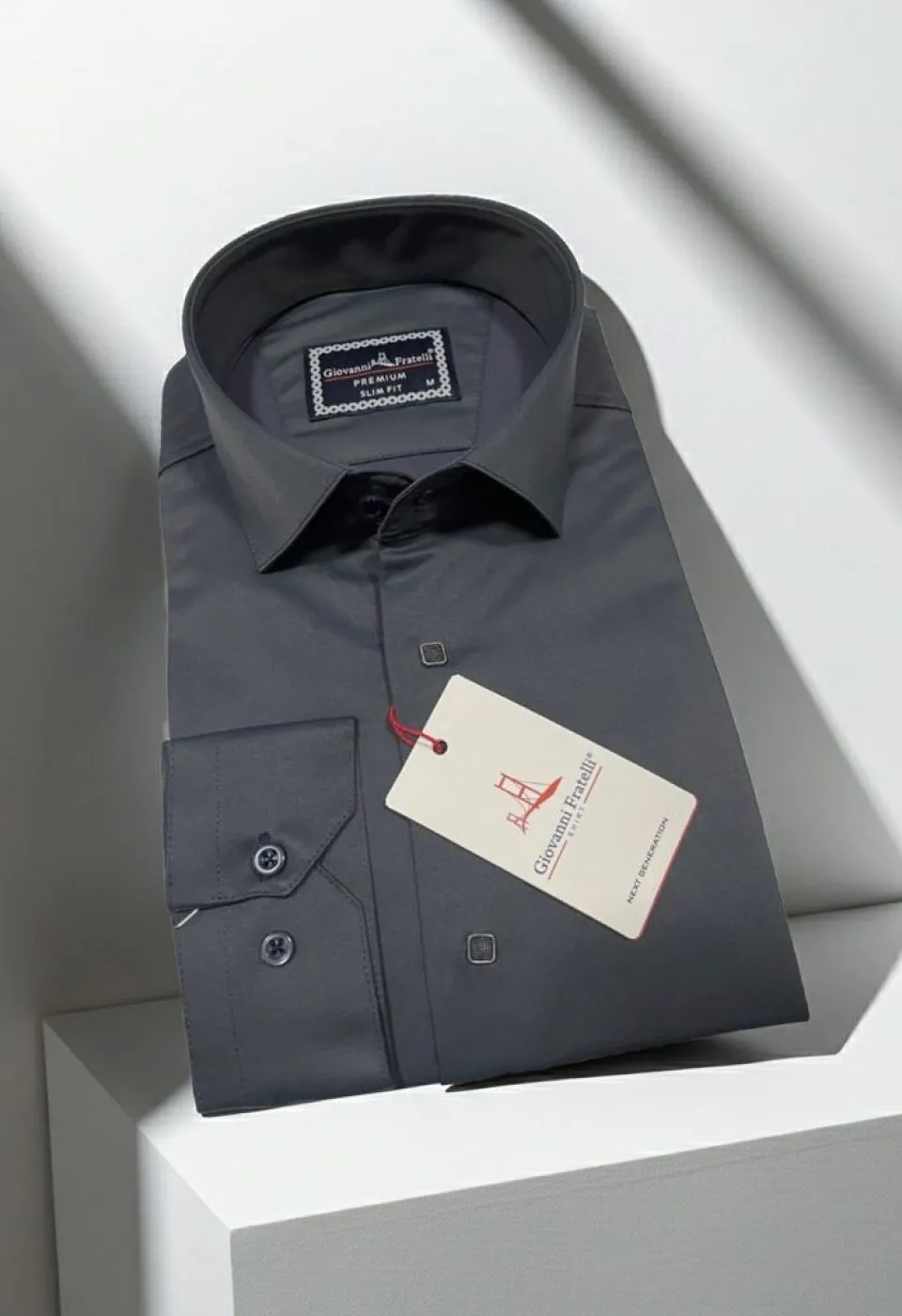 Slim Fit Uzun Kol Düz Renk Saten Erkek Gömlek 3GMK317037A44