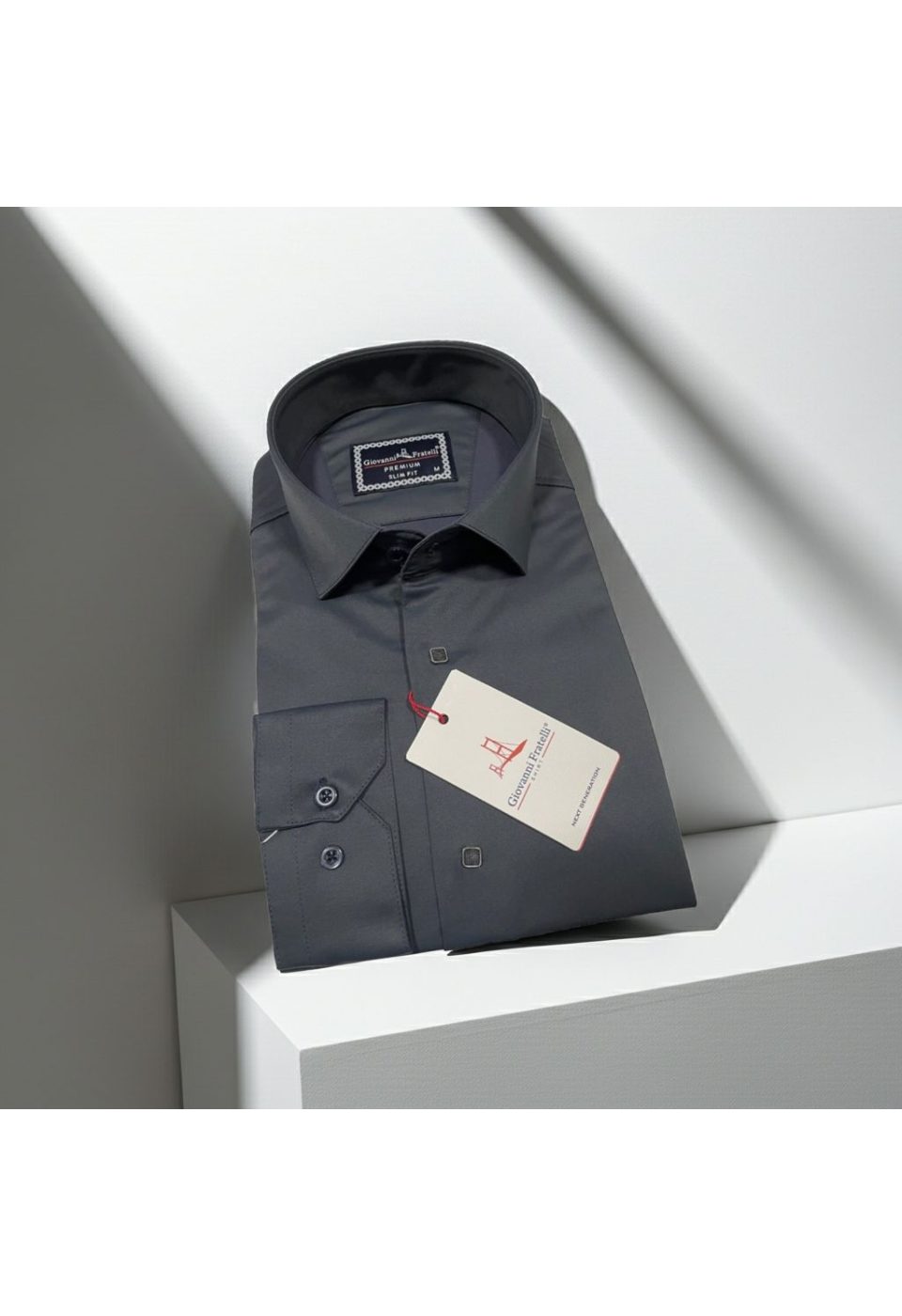 7037 CR SATIN A44 Slim Fit Uzun Kol Düz Renk Saten Erkek Gömlek 3GMK317037A44 - Giovanni Fratelli