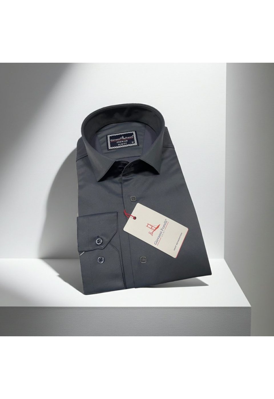 7037 CR SATIN A44 Slim Fit Uzun Kol Düz Renk Saten Erkek Gömlek 3GMK317037A44 - Giovanni Fratelli
