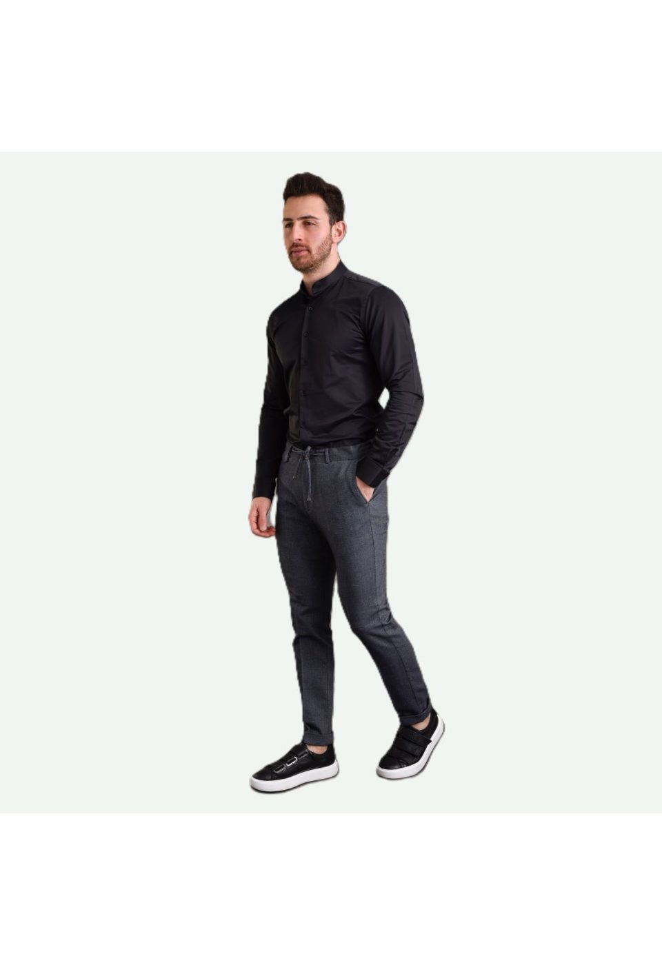 7039 CR HK SATIN 003 Slim Fit Uzun Kol Düz Renk Saten Hakim Yaka Erkek Gömlek 3GMK317039003 - Giovanni Fratelli