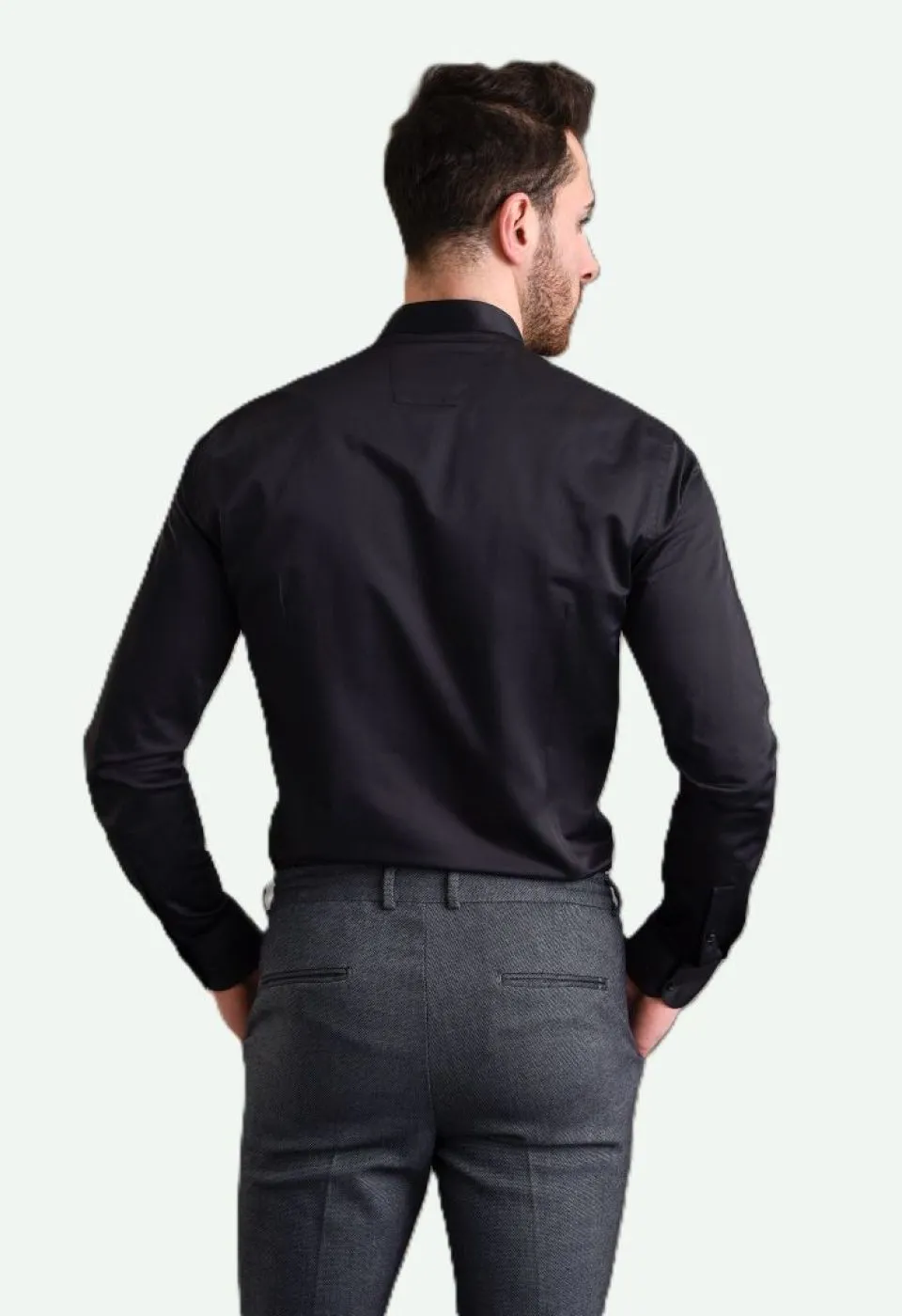 7039 CR HK SATIN 003 Slim Fit Uzun Kol Düz Renk Saten Hakim Yaka Erkek Gömlek 3GMK317039003 - Giovanni Fratelli