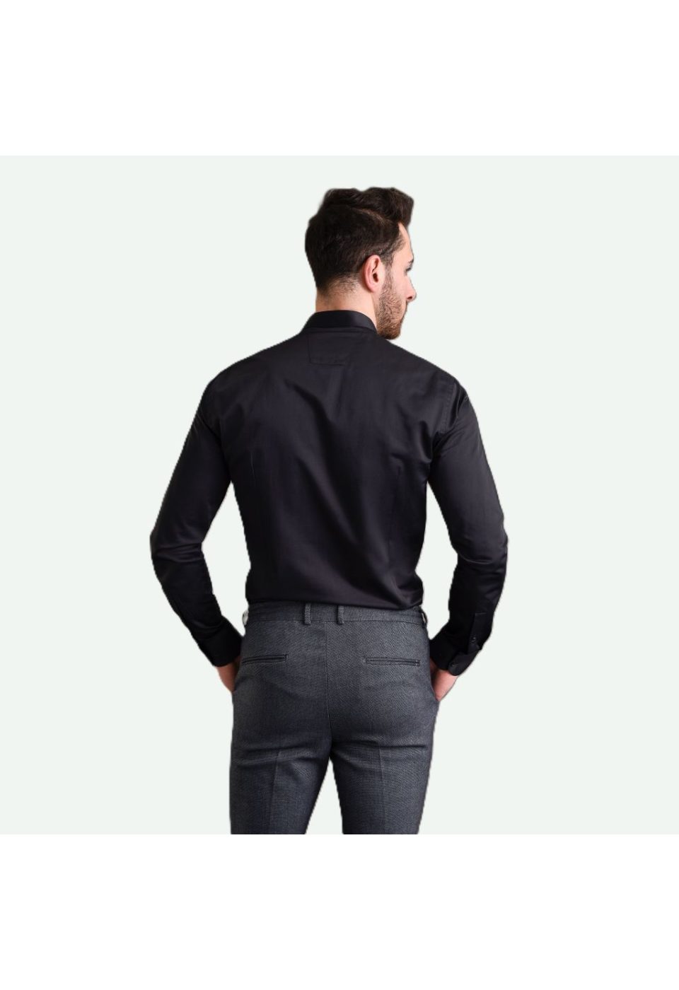 7039 CR HK SATIN 003 Slim Fit Uzun Kol Düz Renk Saten Hakim Yaka Erkek Gömlek 3GMK317039003 - Giovanni Fratelli