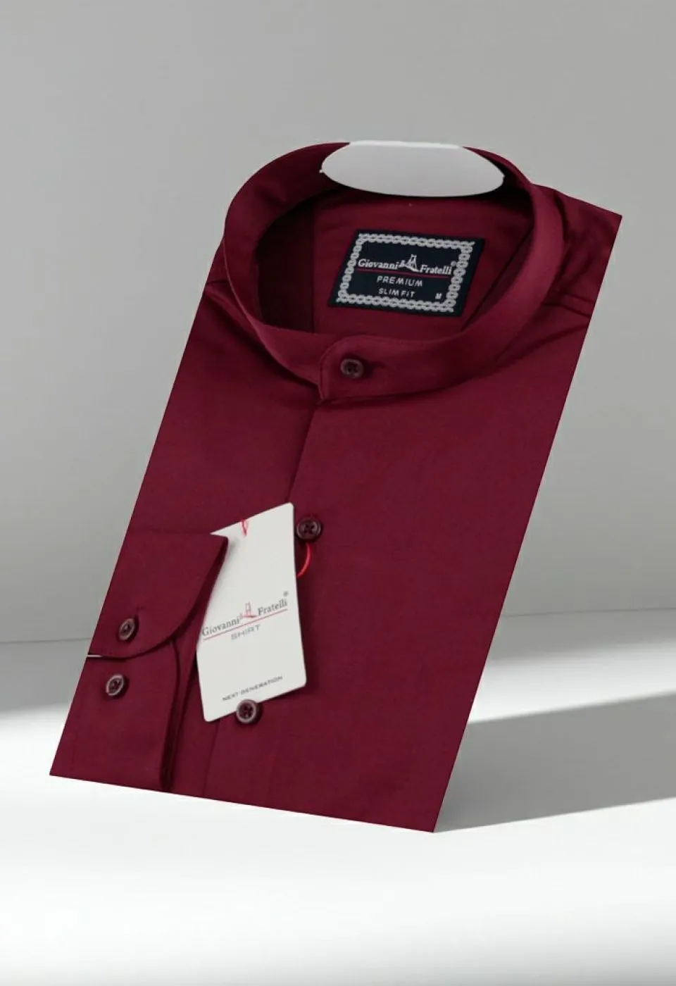 Slim Fit Uzun Kol Düz Renk Saten Hakim Yaka Erkek Gömlek 3GMK317039004