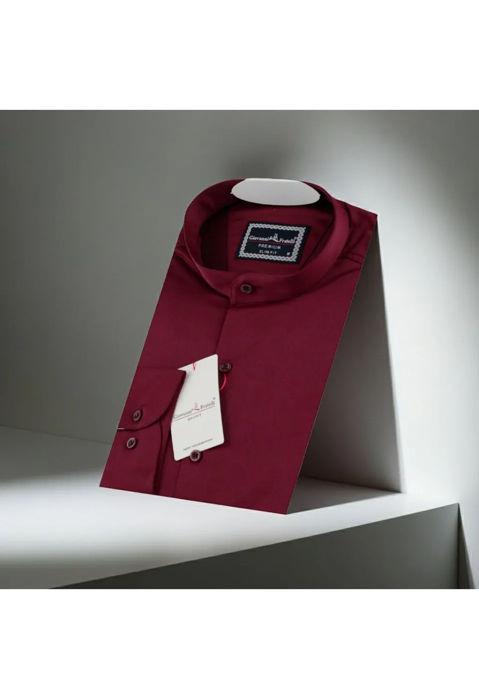 Slim Fit Uzun Kol Düz Renk Saten Hakim Yaka Erkek Gömlek 3GMK317039004 - Giovanni Fratelli