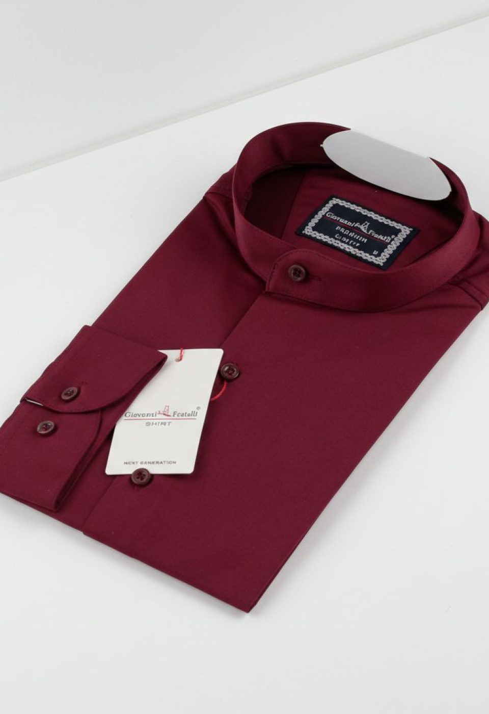 7039 CR HK SATIN 004 Slim Fit Uzun Kol Düz Renk Saten Hakim Yaka Erkek Gömlek 3GMK317039004 - Giovanni Fratelli