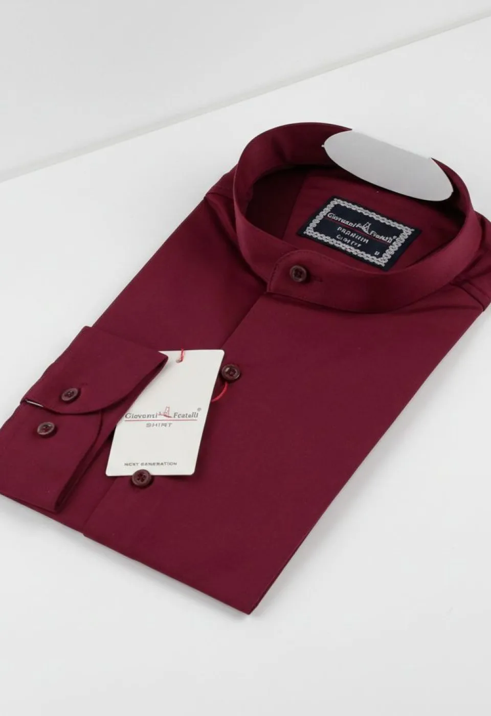 Slim Fit Uzun Kol Düz Renk Saten Hakim Yaka Erkek Gömlek 3GMK317039004 - Giovanni Fratelli