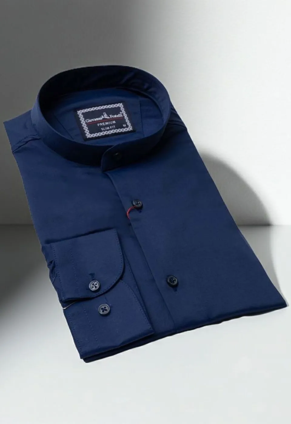 Slim Fit Uzun Kol Düz Renk Saten Hakim Yaka Erkek Gömlek 3GMK317039005