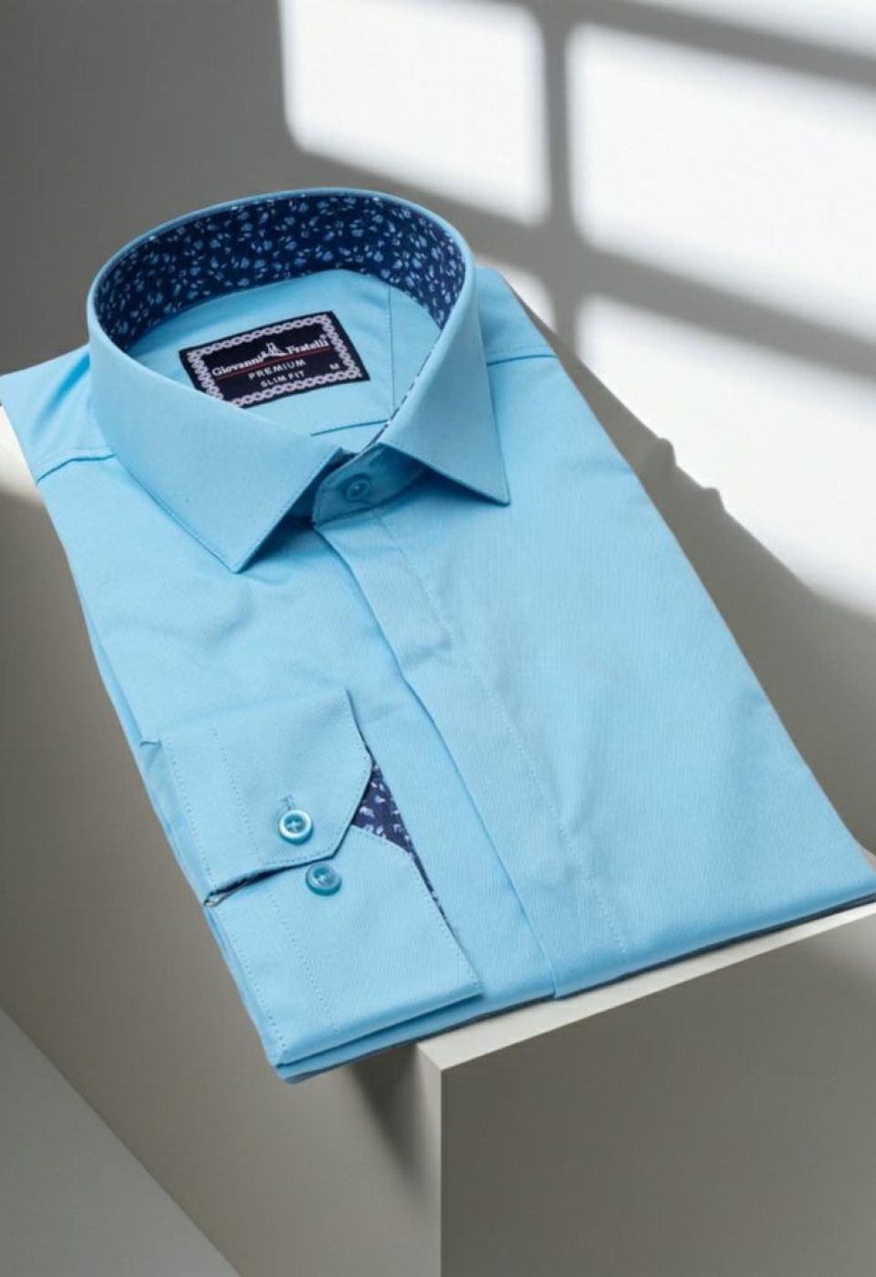 Slim Fit Uzun Kol Düz Renk Saten Erkek Gömlek 3GMK317044007