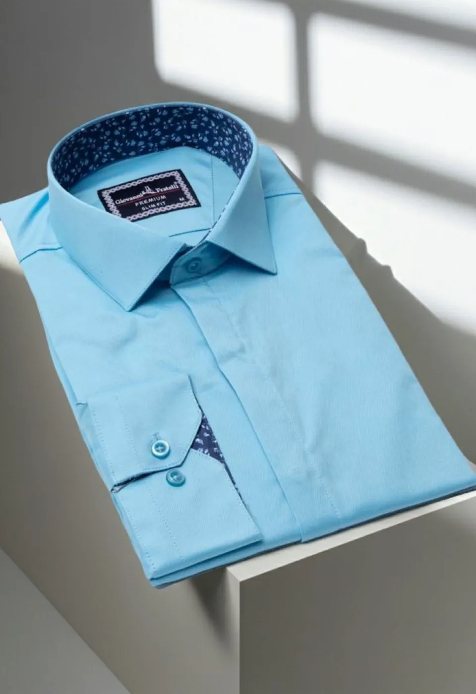 Slim Fit Uzun Kol Düz Renk Saten Erkek Gömlek 3GMK317044007