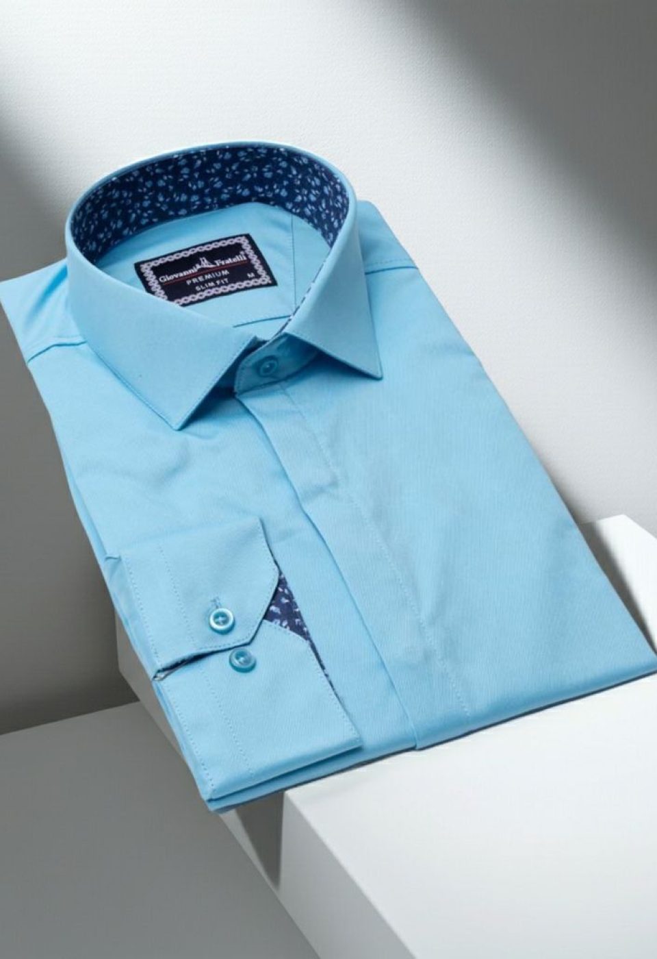 Slim Fit Uzun Kol Düz Renk Saten Erkek Gömlek 3GMK317044007 - Giovanni Fratelli