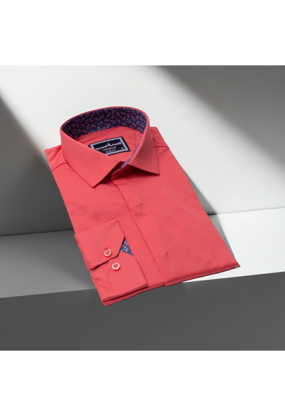 Slim Fit Uzun Kol Düz Renk Saten Erkek Gömlek 3GMK317044010 - Giovanni Fratelli