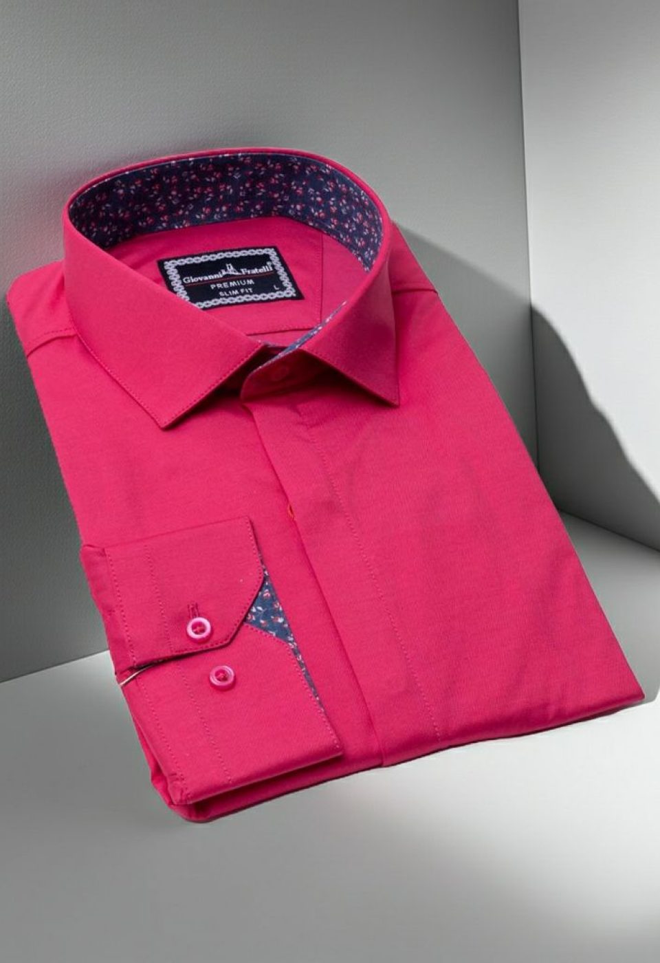 Slim Fit Uzun Kol Düz Renk Saten Erkek Gömlek 3GMK317044012 - Giovanni Fratelli