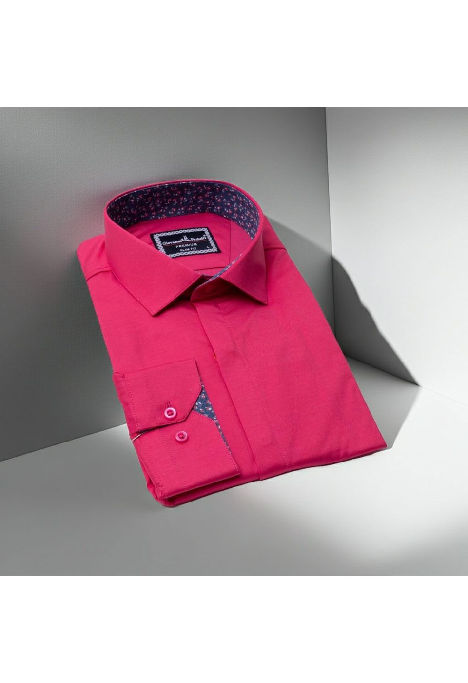Slim Fit Uzun Kol Düz Renk Saten Erkek Gömlek 3GMK317044012 - Giovanni Fratelli