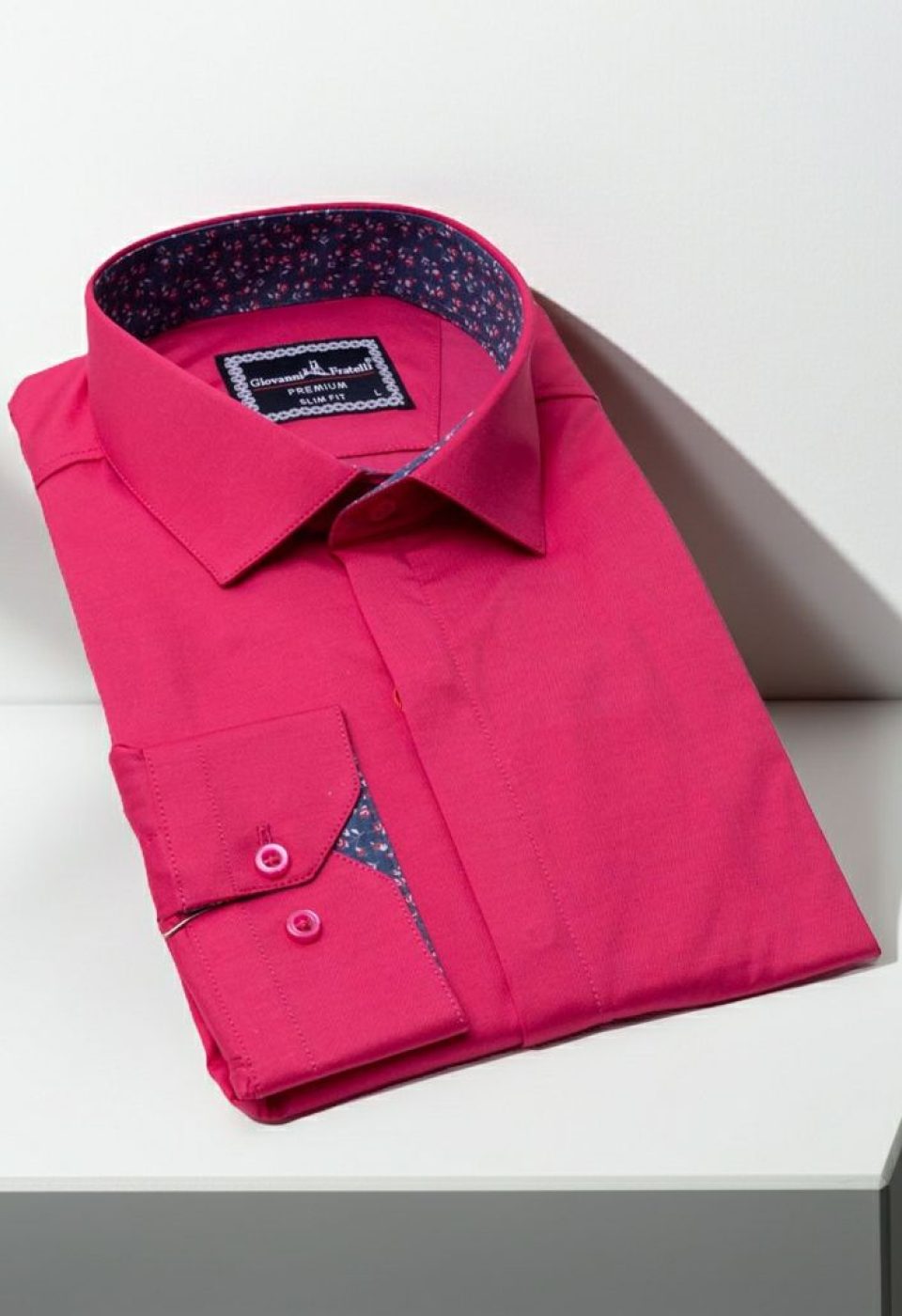 Slim Fit Uzun Kol Düz Renk Saten Erkek Gömlek 3GMK317044012