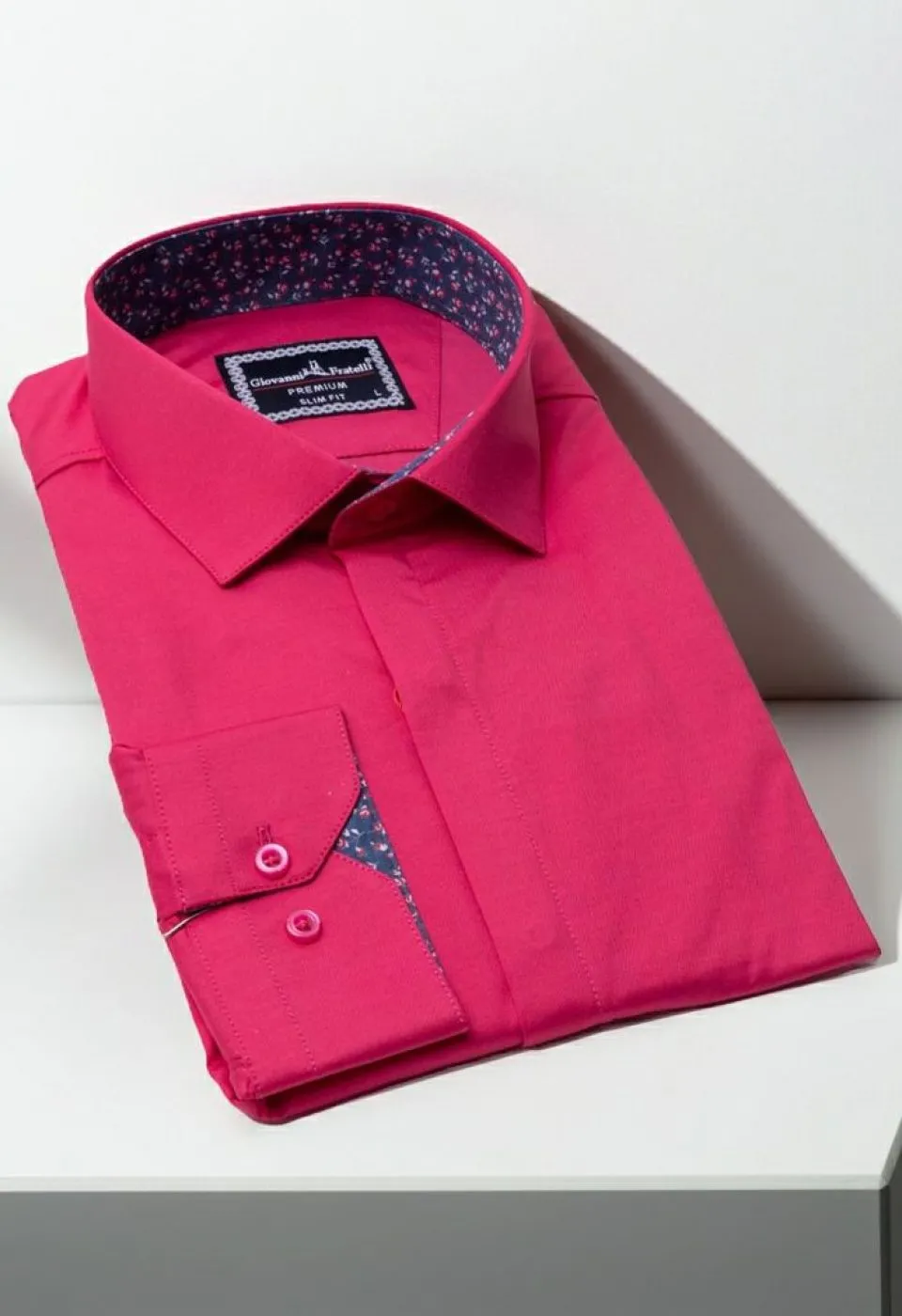 Slim Fit Uzun Kol Düz Renk Saten Erkek Gömlek 3GMK317044012
