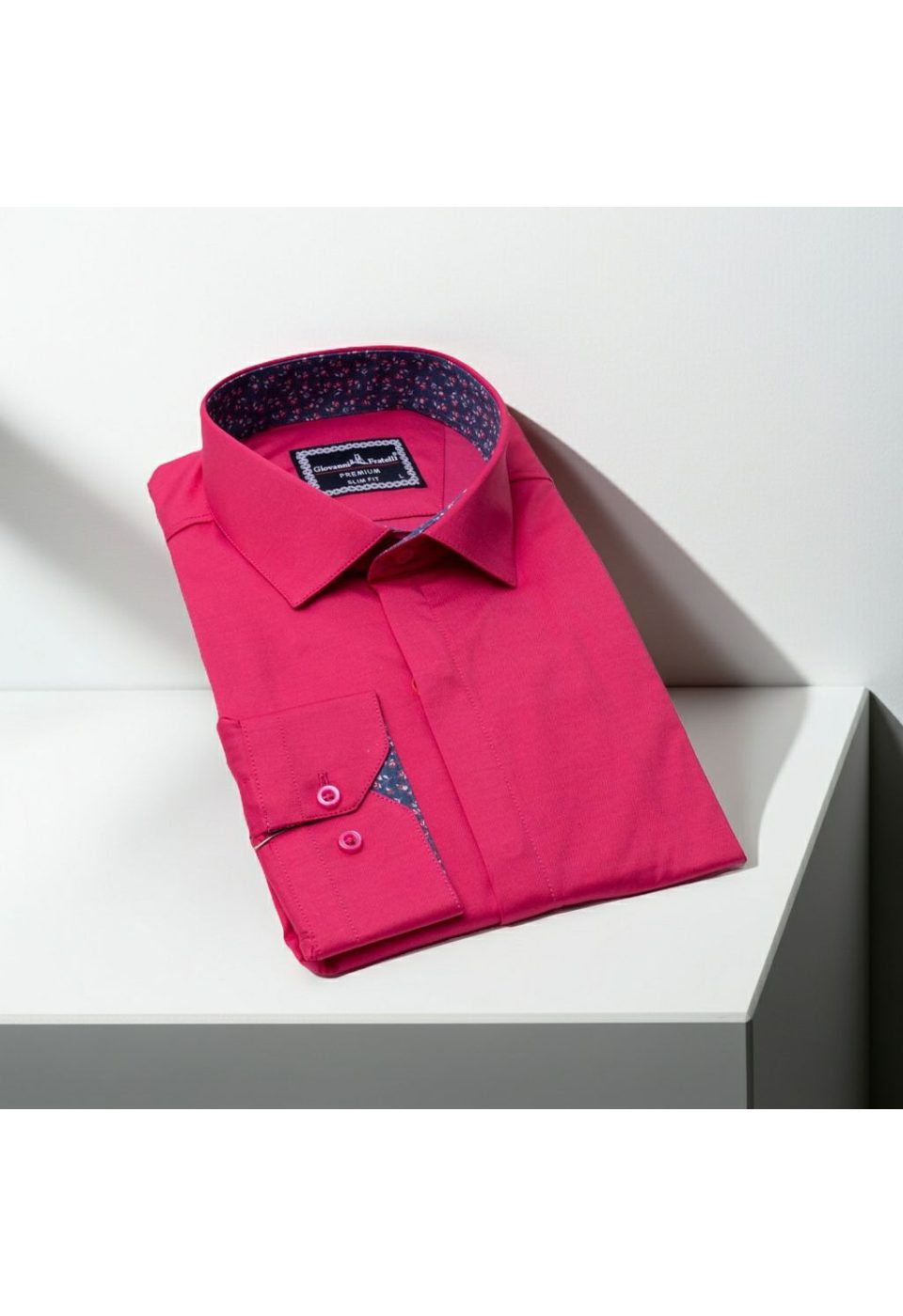 Slim Fit Uzun Kol Düz Renk Saten Erkek Gömlek 3GMK317044012 - Giovanni Fratelli