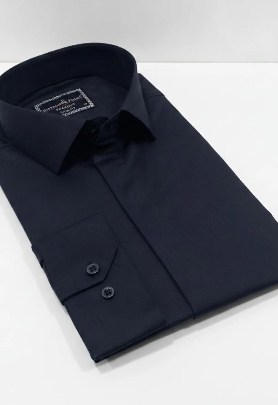 Slim Fit Uzun Kol Düz Renk Saten Erkek Gömlek 3GMK317045009