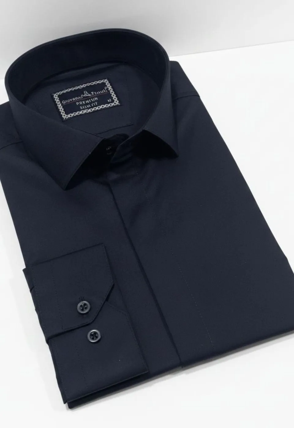 Slim Fit Uzun Kol Düz Renk Saten Erkek Gömlek 3GMK317045009