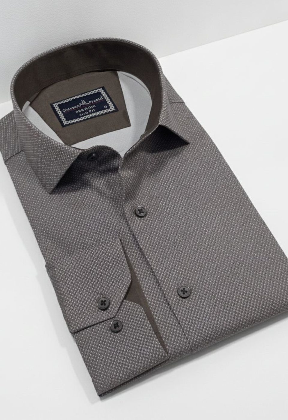 Slim Fit Uzun Kol Desenli Saten Gömlek 3GMK312478001