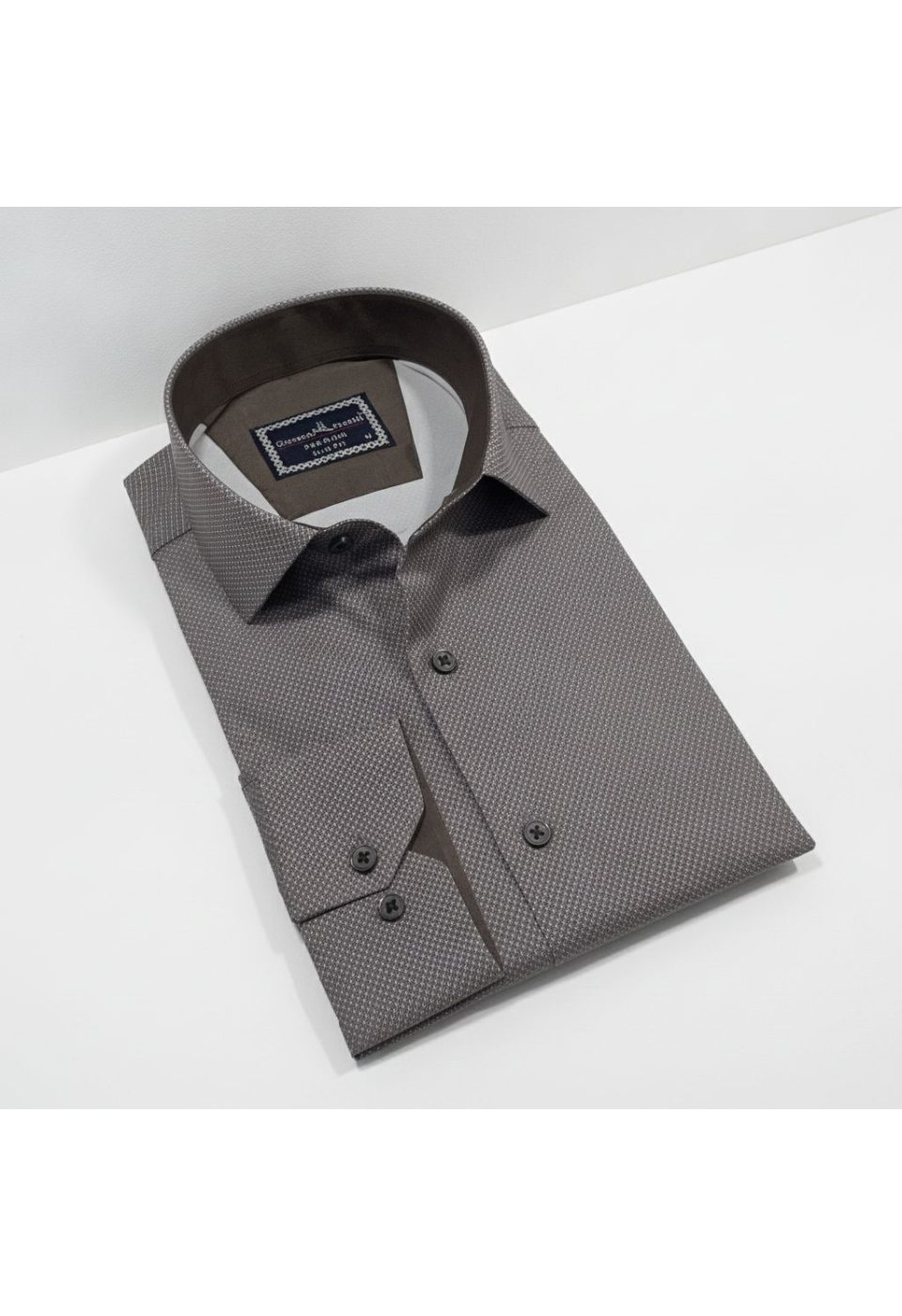 Slim Fit Uzun Kol Desenli Saten Gömlek 3GMK312478001 - Giovanni Fratelli