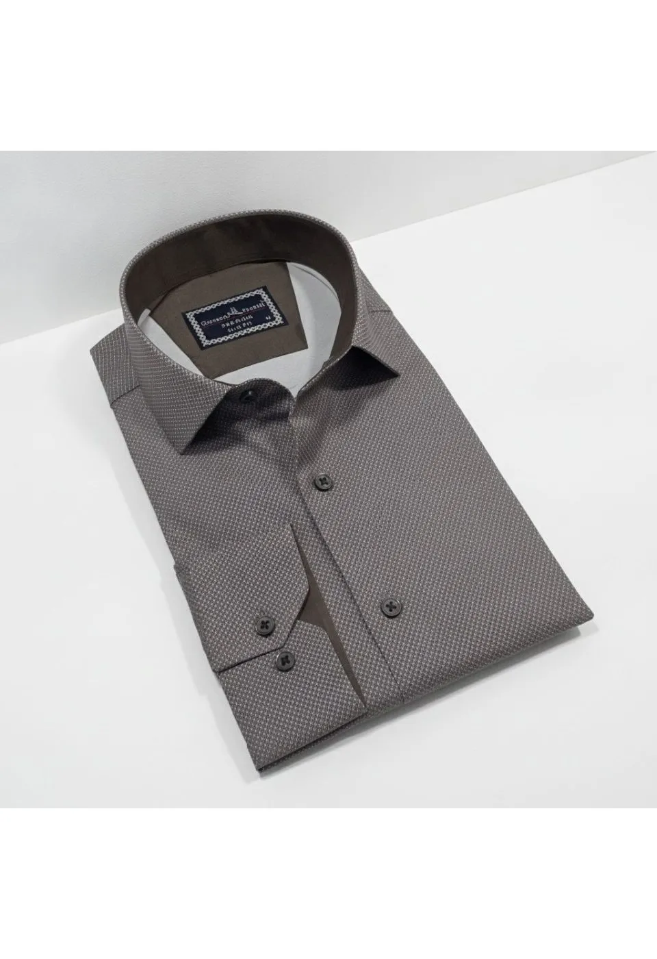 Slim Fit Uzun Kol Desenli Saten Gömlek 3GMK312478001 - Giovanni Fratelli