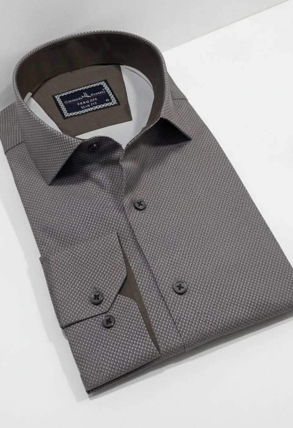 Slim Fit Uzun Kol Desenli Saten Gömlek 3GMK312478001 - Giovanni Fratelli
