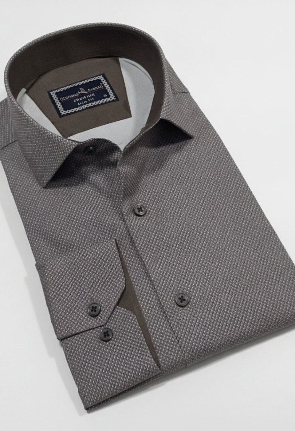 Slim Fit Uzun Kol Desenli Saten Gömlek 3GMK312478001 - Giovanni Fratelli