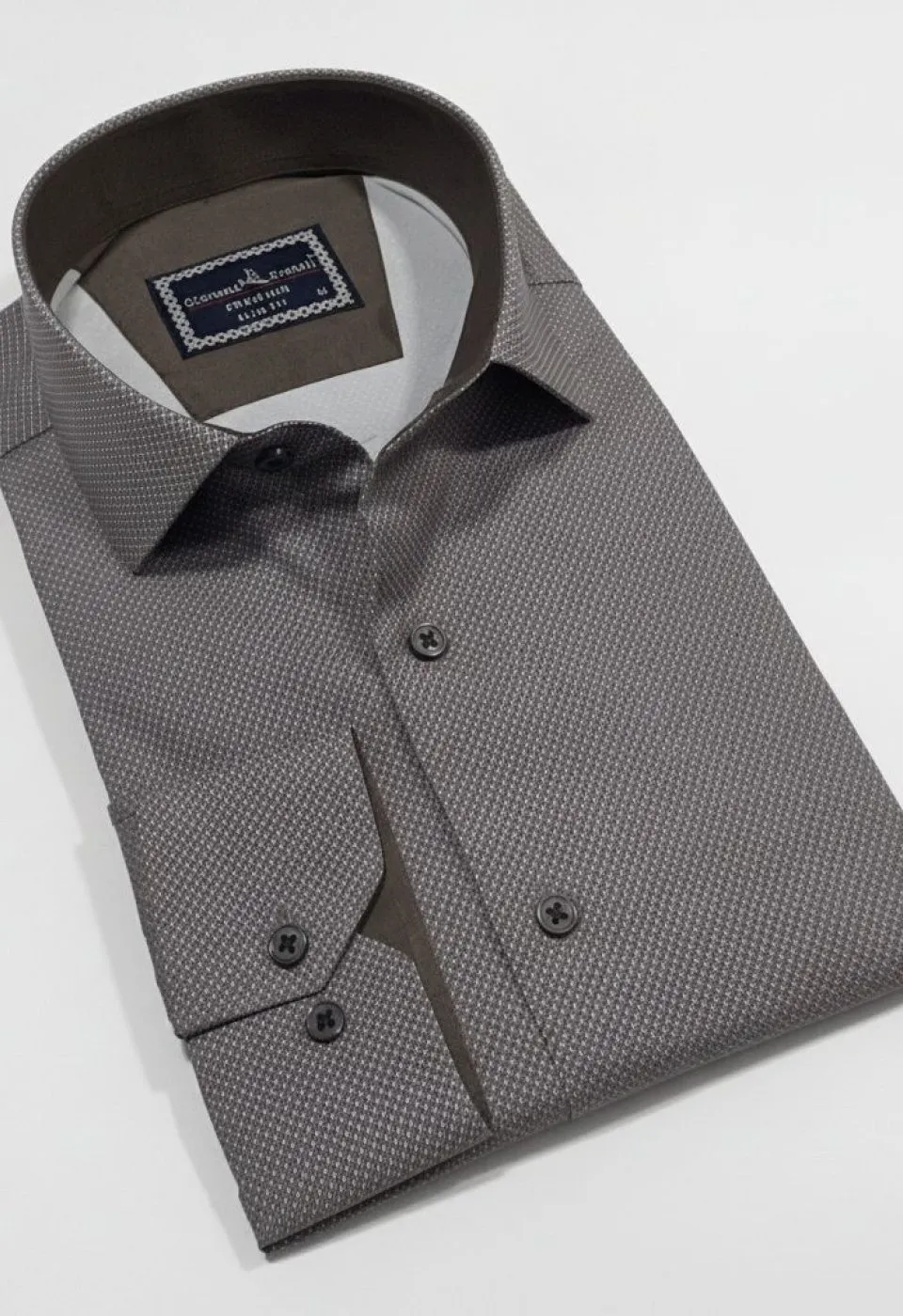 Slim Fit Uzun Kol Desenli Saten Gömlek 3GMK312478001 - Giovanni Fratelli