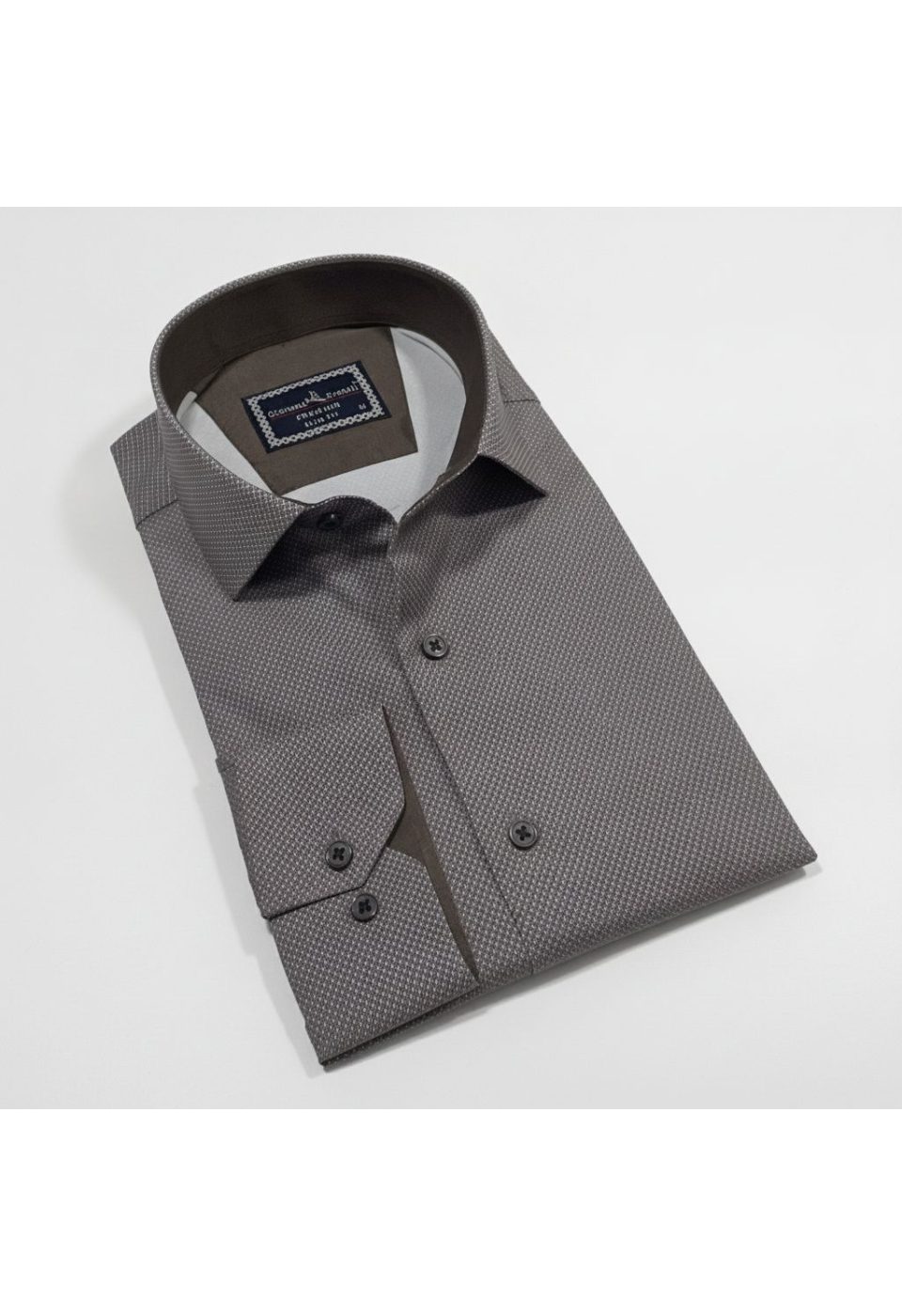Slim Fit Uzun Kol Desenli Saten Gömlek 3GMK312478001 - Giovanni Fratelli